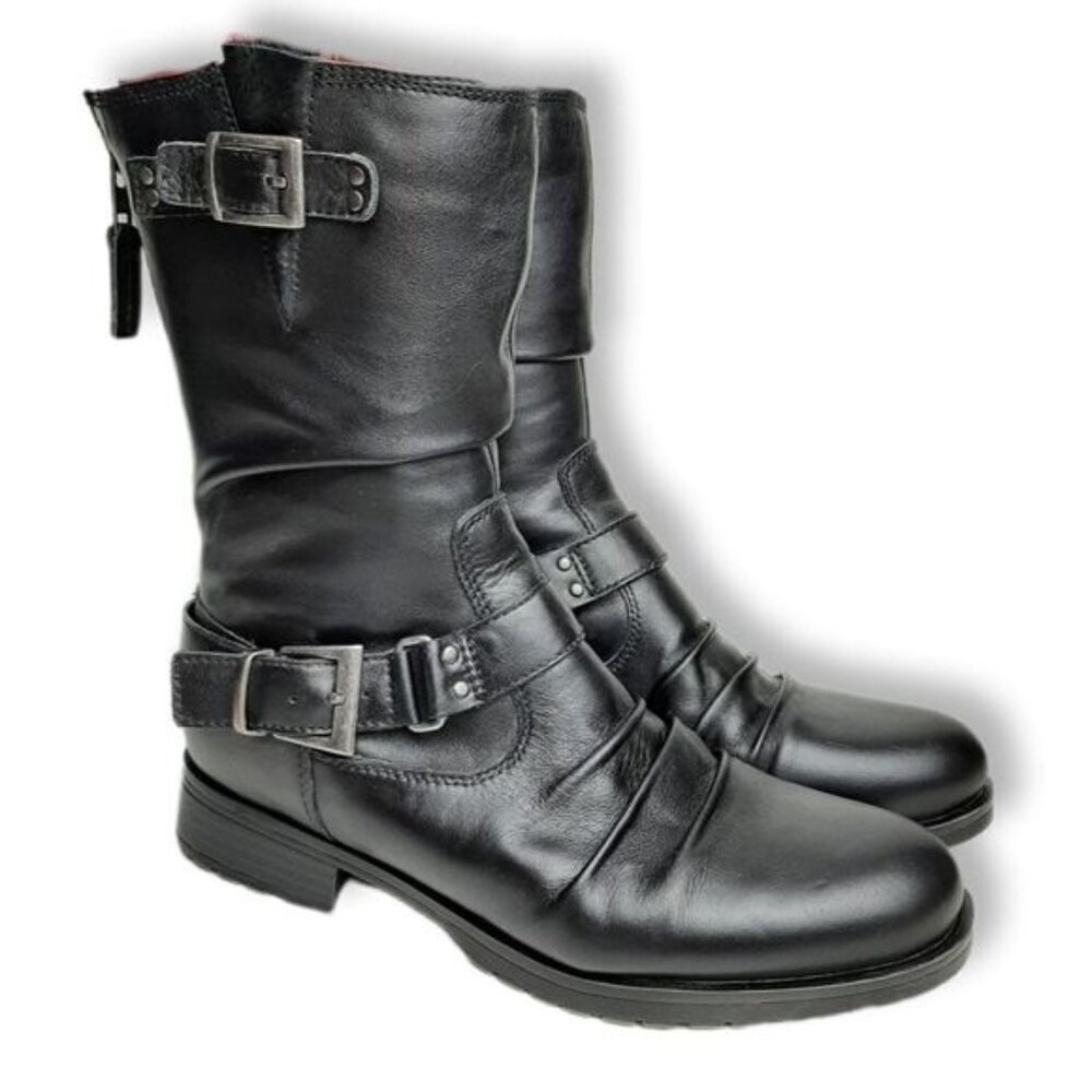 Blondo Black Leather Combat Boots